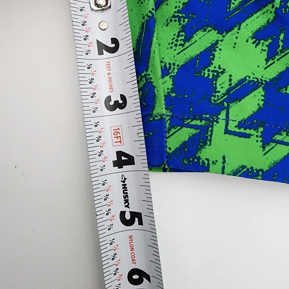 Psycho Bunny Swim Trunks‎ Mens Size XXS Shorts Blue Green Geometric Mesh Lining